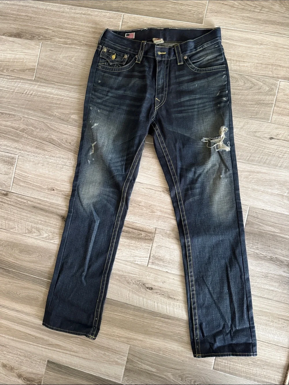 True Religion Men’s Dark Indigo Slim Straight Jeans